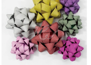 Good Quality Assorted Color Self-adhesive Glittering Matte Star Bows