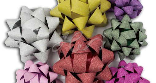 Christmas Gifts Decorative Sparkling Matte Star Bows