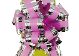 Elegant Embossed Silver Lace Wired High Glossy Wedding Car Decorative Pull Bows