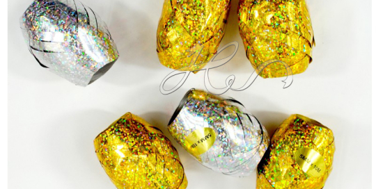 Fashional Christmas Various Color Fancy Glittering Laser Curling Ribbon Egg