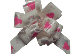 Festival Gift Decorative Heart Printed White Pull Bows