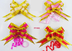 gold lace wired pre-tied solid butterfly pull bows