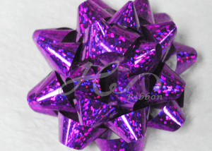 Promotional Christmas Gift Wrapping Purple Lridescent Star Bows