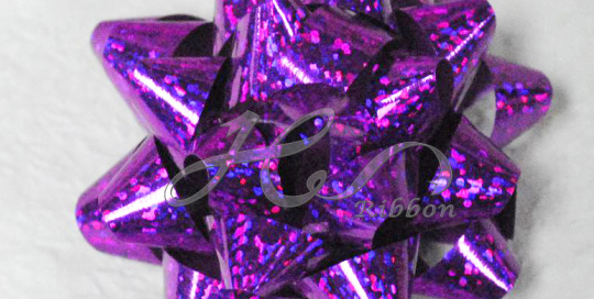 Promotional Christmas Gift Wrapping Purple Lridescent Star Bows