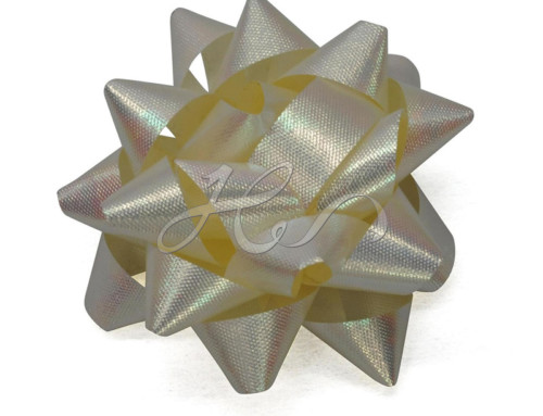 Custom Yellow Embossed Rainbow PP and PE Christmas Star Bow