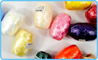 white holographic curling ribbon egg