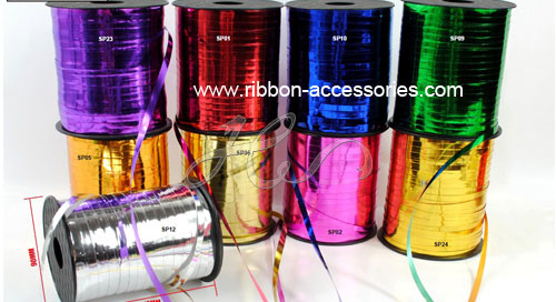 2015 Hot Sale Poly Color Metallic Crimped Curling Ribbon Spools