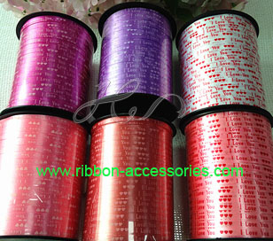 2015 Hot Sale Printed Balloon Rope Ribbon, Curling Crimped Curly Ribbon Spools