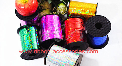 Holographic Lamination Poly Curling Ribbon Spools,laser finishing packing curly ribbon spools