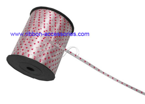 Printed Heart Pattern Plain crimped curly ribbon Spools