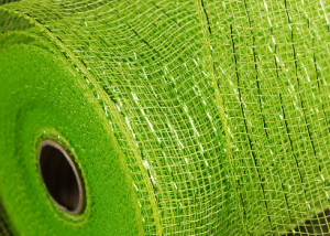 Apple Green Metallic Deco Mesh Ribbon Spools