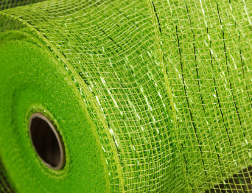Apple Green Metallic Poly Deco Mesh Ribbon Spools